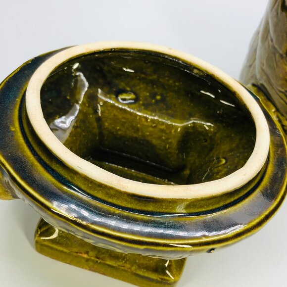 Vintage 60s Wise Owl Cookie Jar: Mid-Century Kitsch Ceramic Countertop Canister - Picture 10 of 15